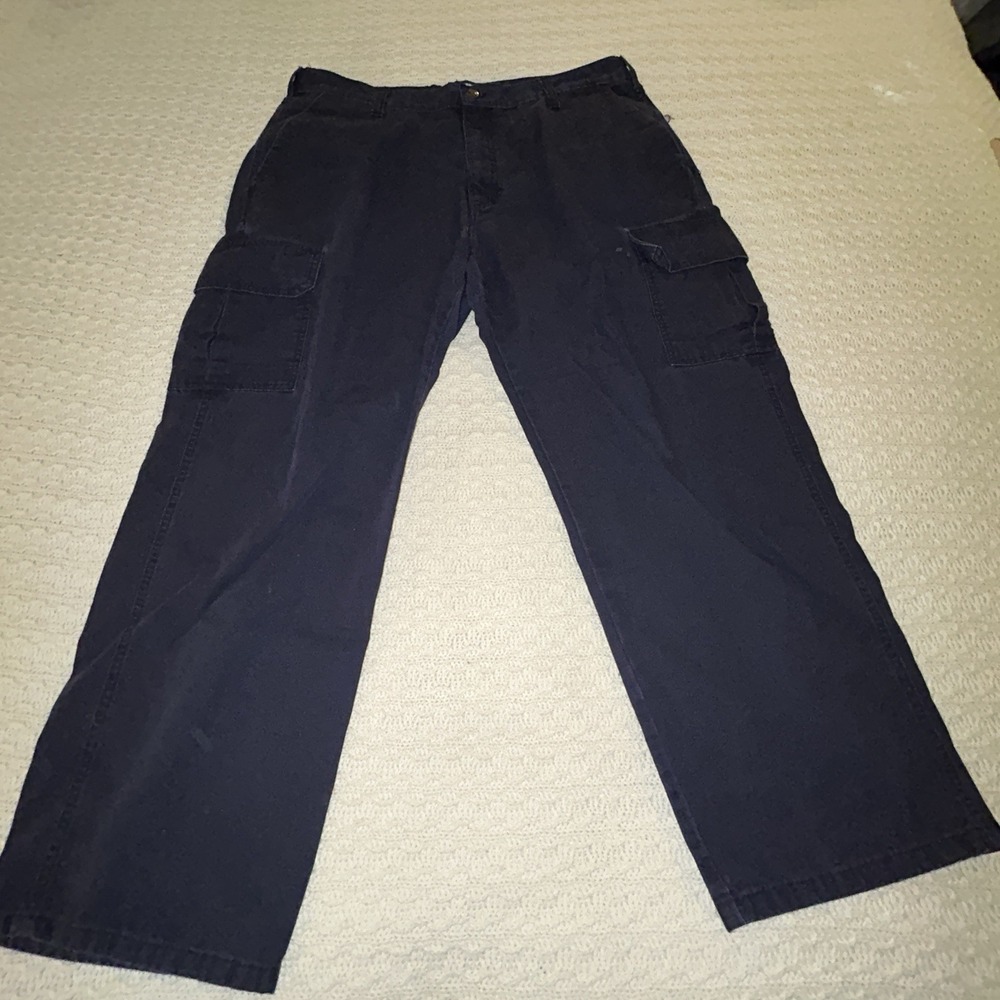Tyndale‎ FR Men's Navy Cargo Pants U215T 40x29 Cotton HRC2 Navy Blue Made In USA